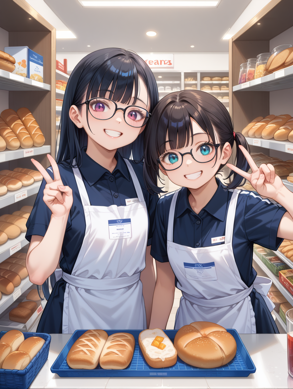 00491-2728850931-1girl,, score_9, score_8_up, score_7_up,_masterpiece, best quality,_2girls, glasses, vfu, employee uniform, black hair, black dr.png